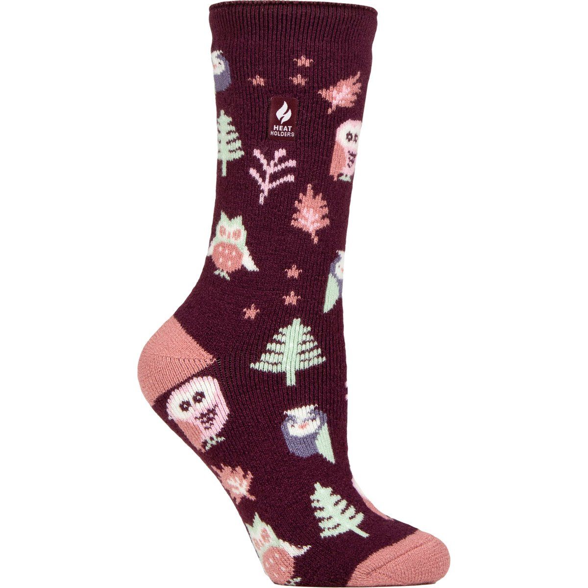 Thermosocken mit Eulen- und Waldmuster