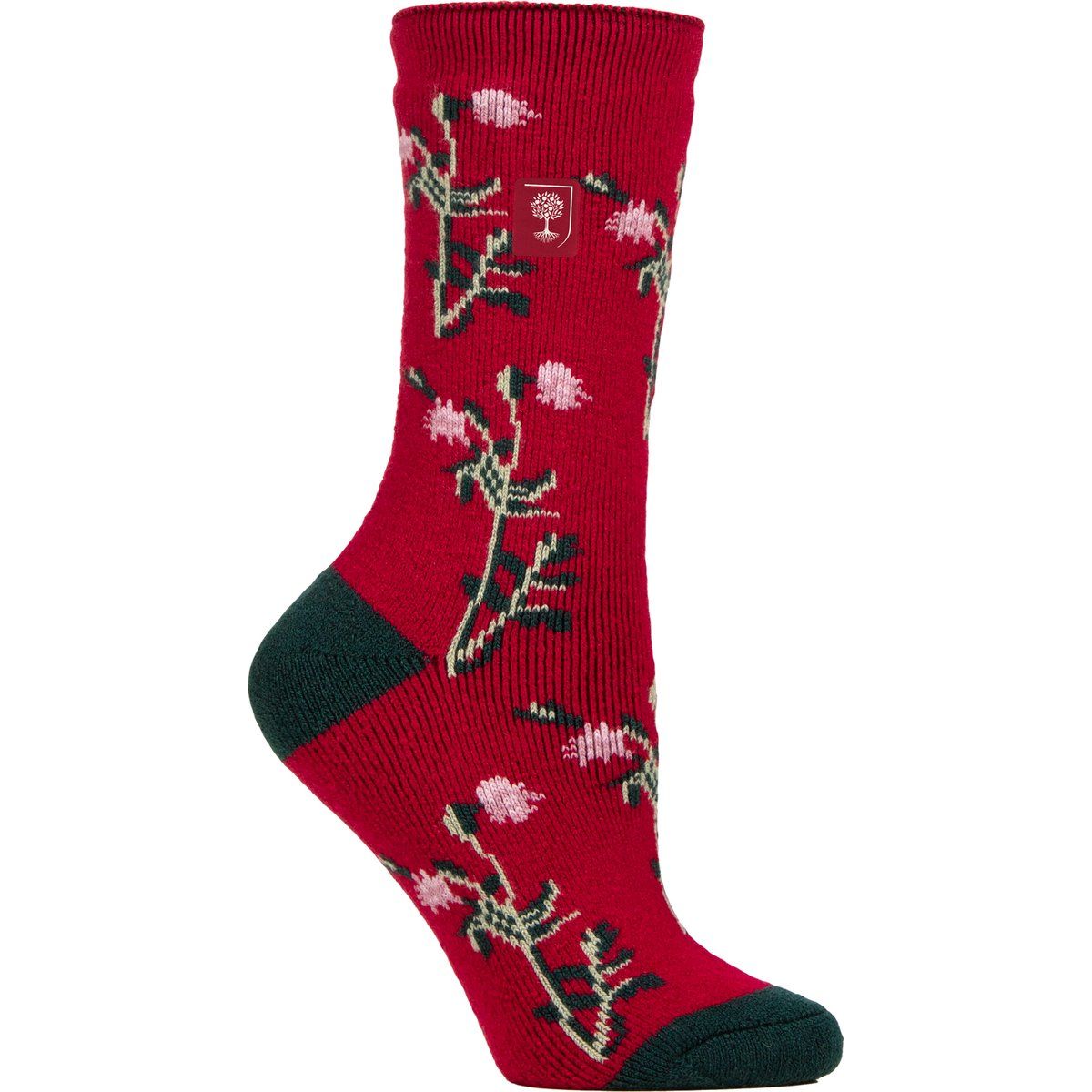 Thermosocken mit botanischem Blumenmuster