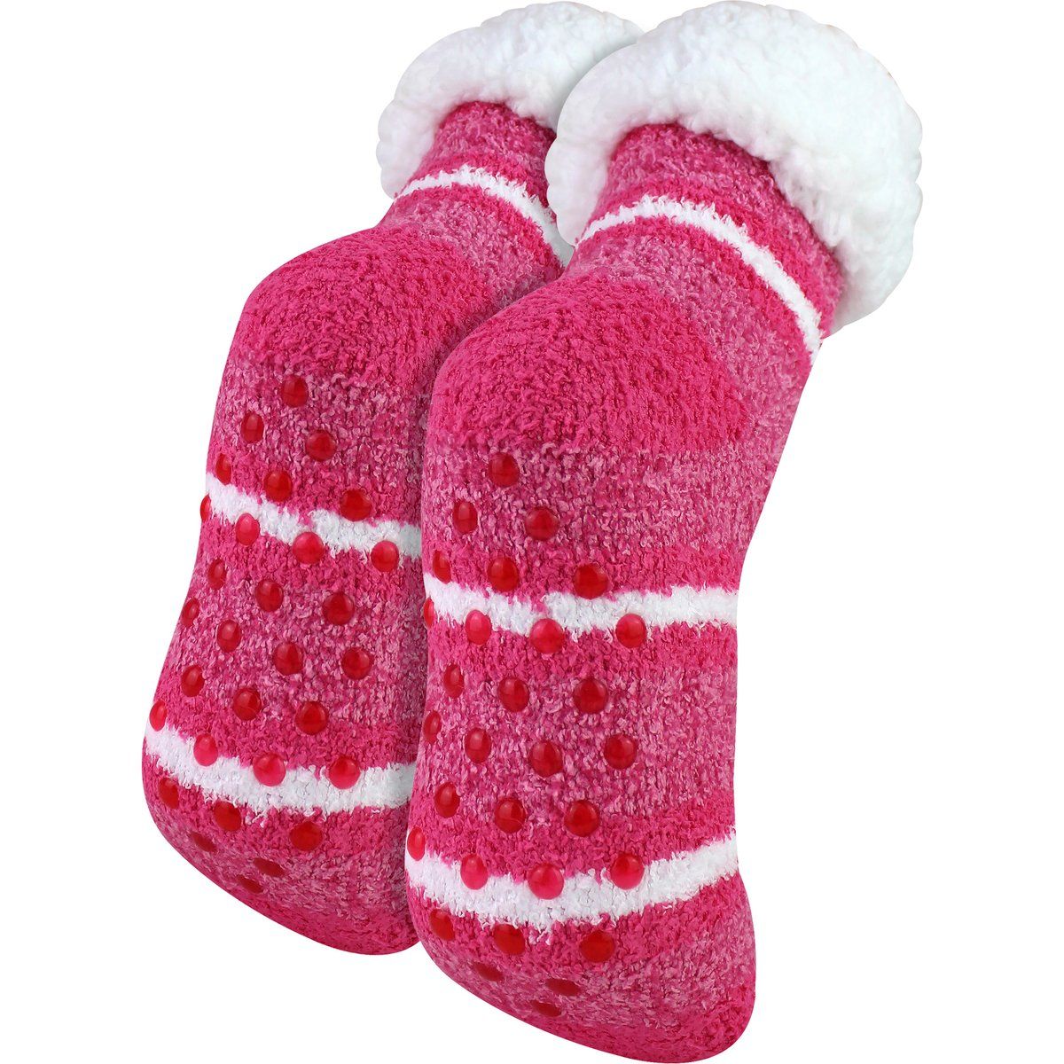 Flauschige gestreifte Sherpa Lounge-Socken