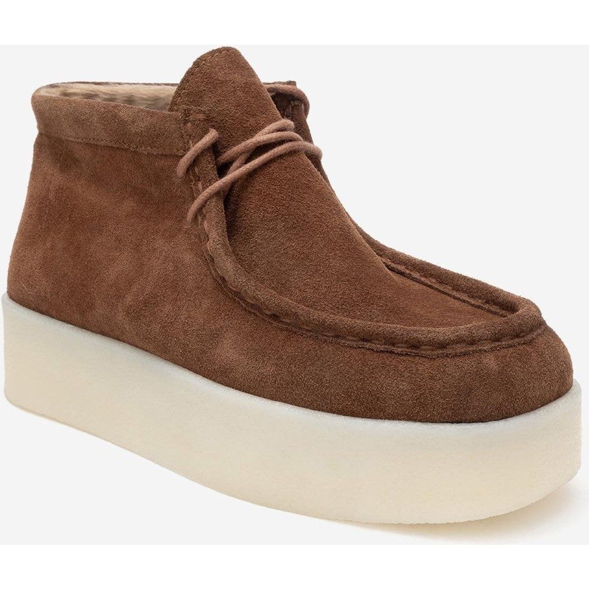 Plateau-Stiefeletten aus Veloursleder