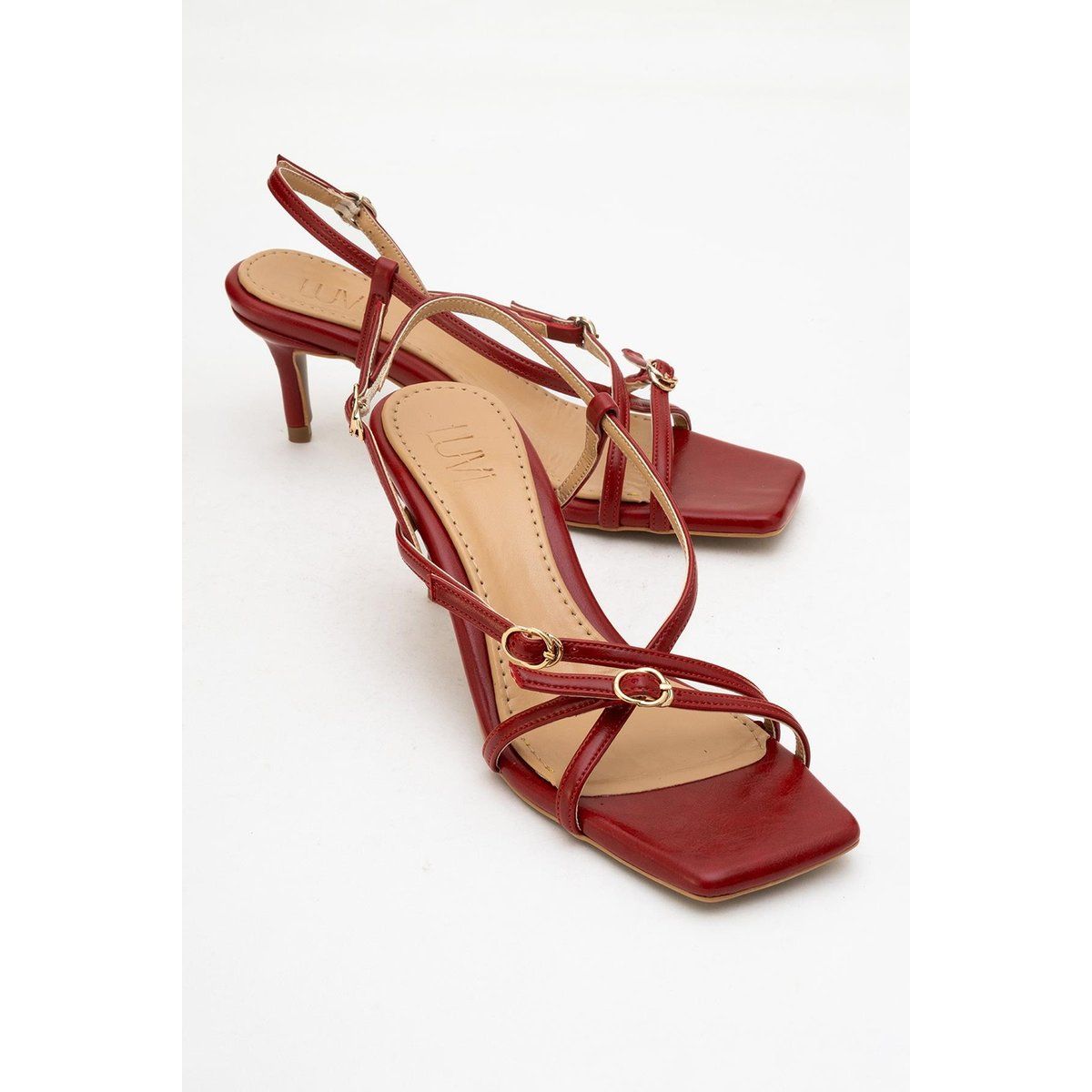 Elegante Riemchen-Stilettos mit Karree-Front