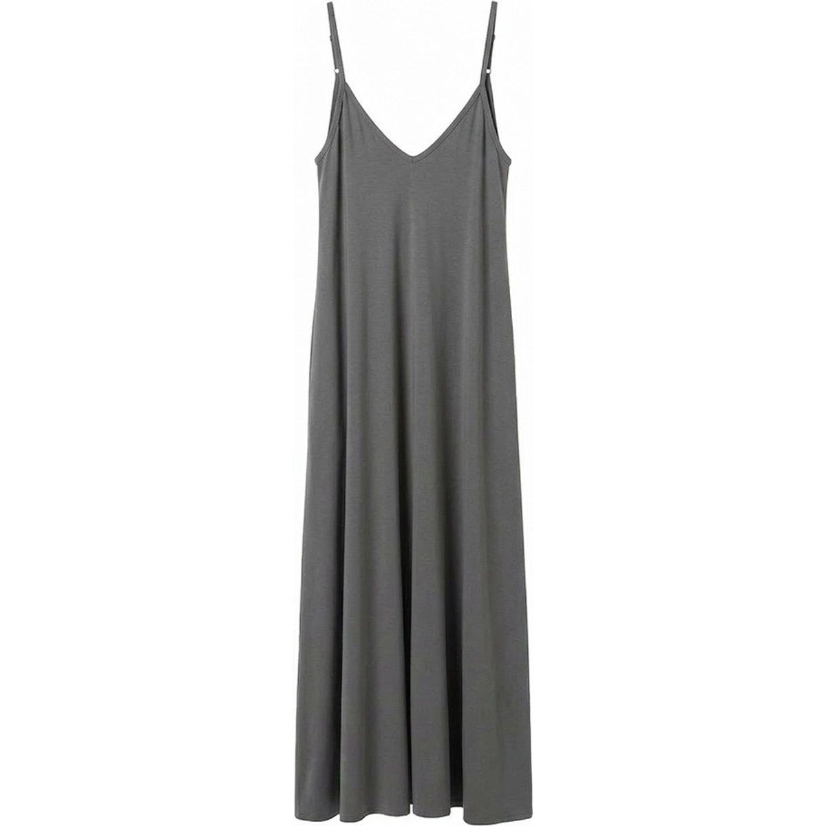 Minimalistisches Maxi-Trägerkleid mit V-Ausschnitt