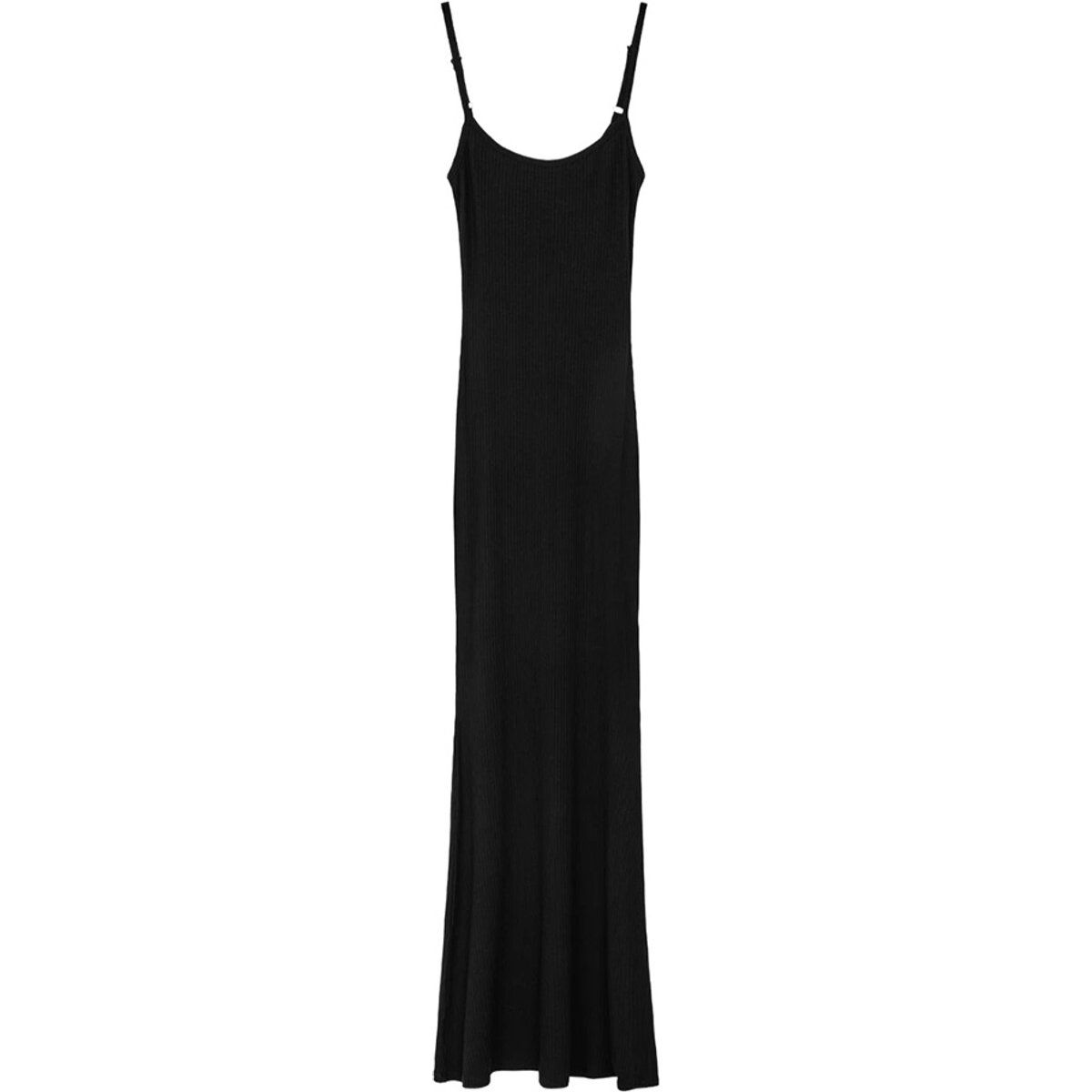 Figurbetontes Maxi-Trägerkleid aus Rippstrick