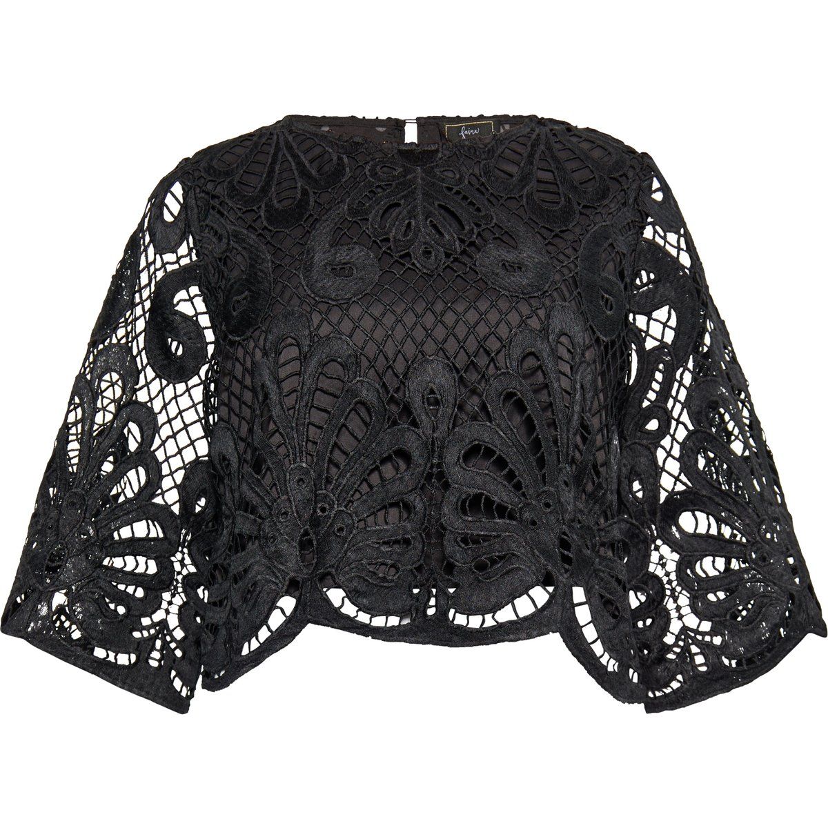 Aufwendige Paisley-Guipure-Spitzenbluse