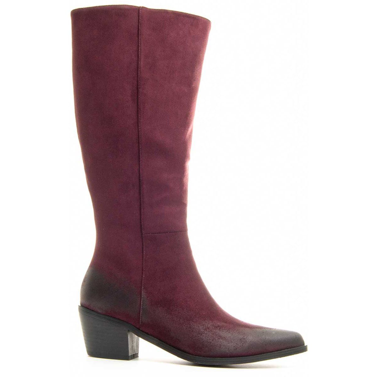 Kniehohe Stiefel im Used-Look