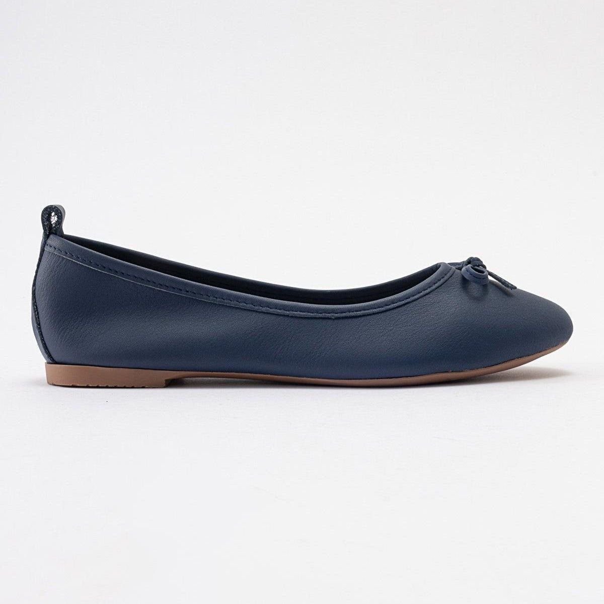 Klassische Leder-Ballerinas mit Schleife