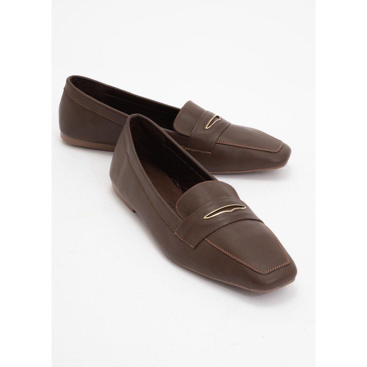 Elegante Leder-Loafer mit Karree-Zehe
