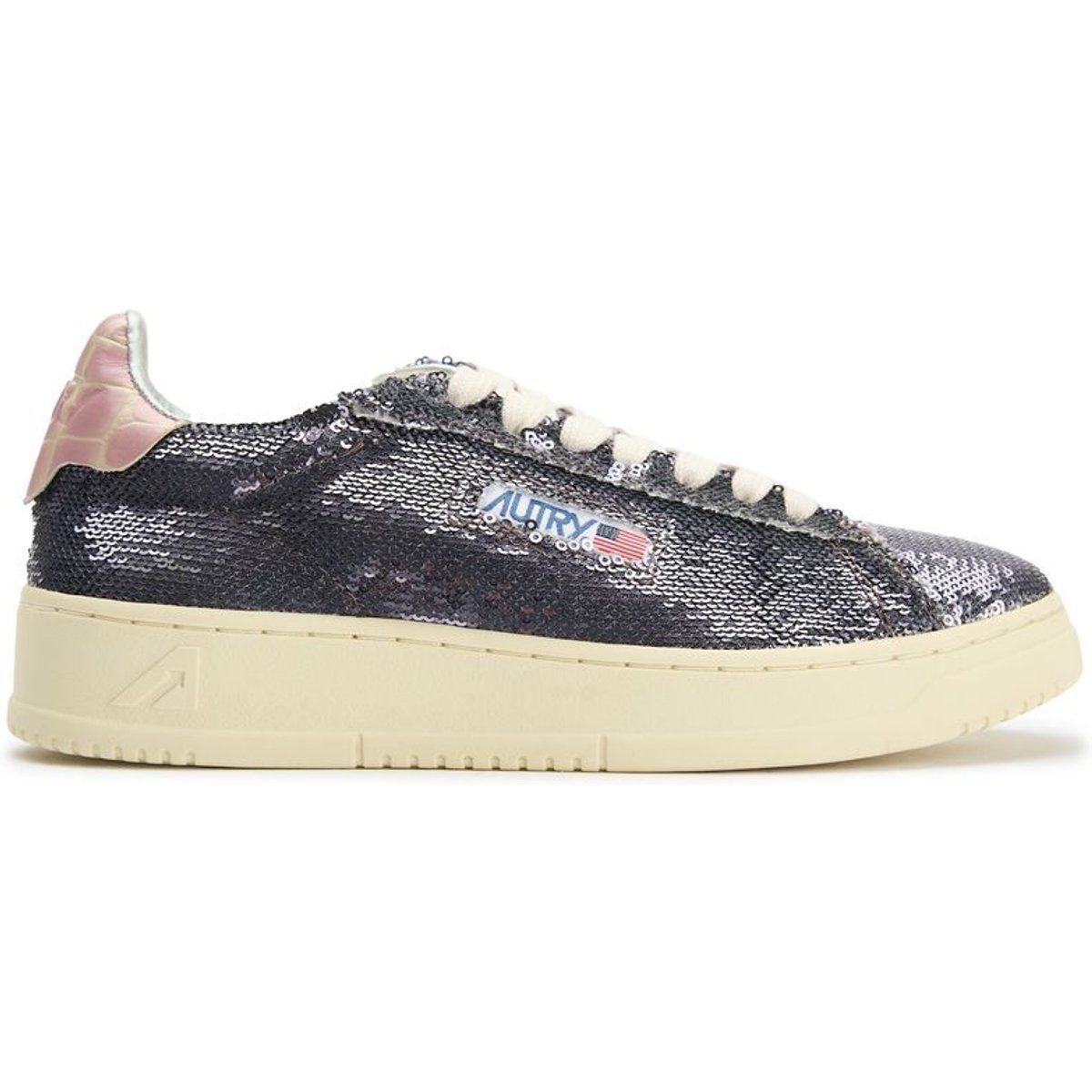Retro-Sneaker mit Pailletten-Besatz