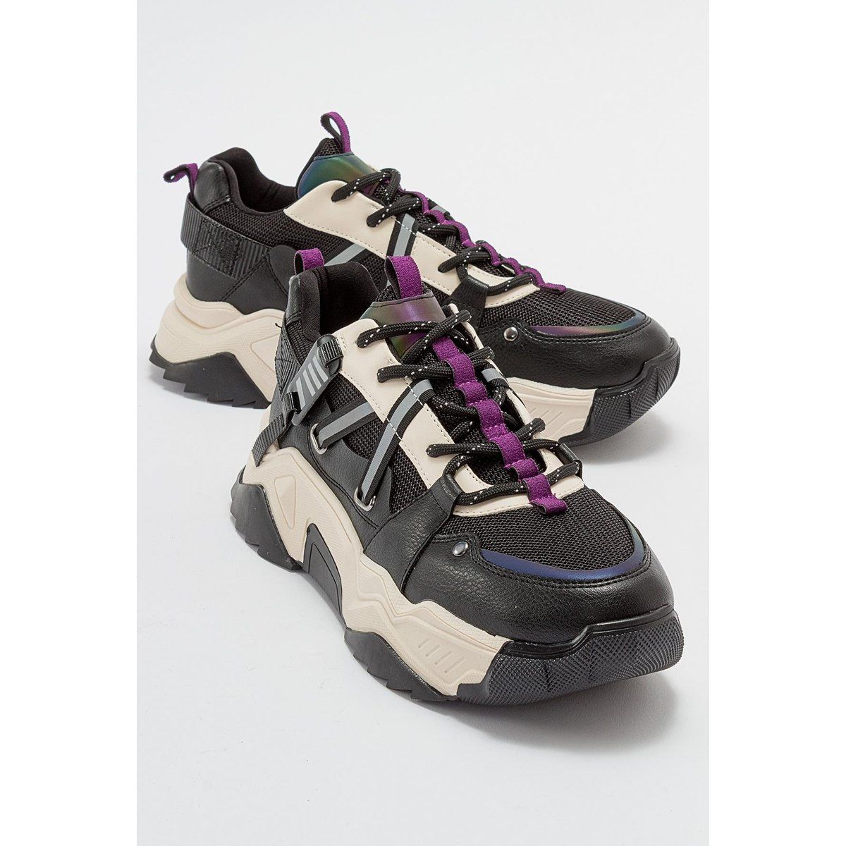 Chunky Plateau-Sneaker im Color-Block-Design