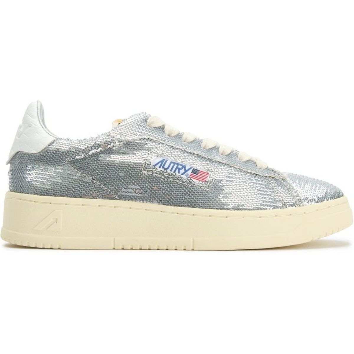 Court-Sneaker mit Pailletten-Besatz