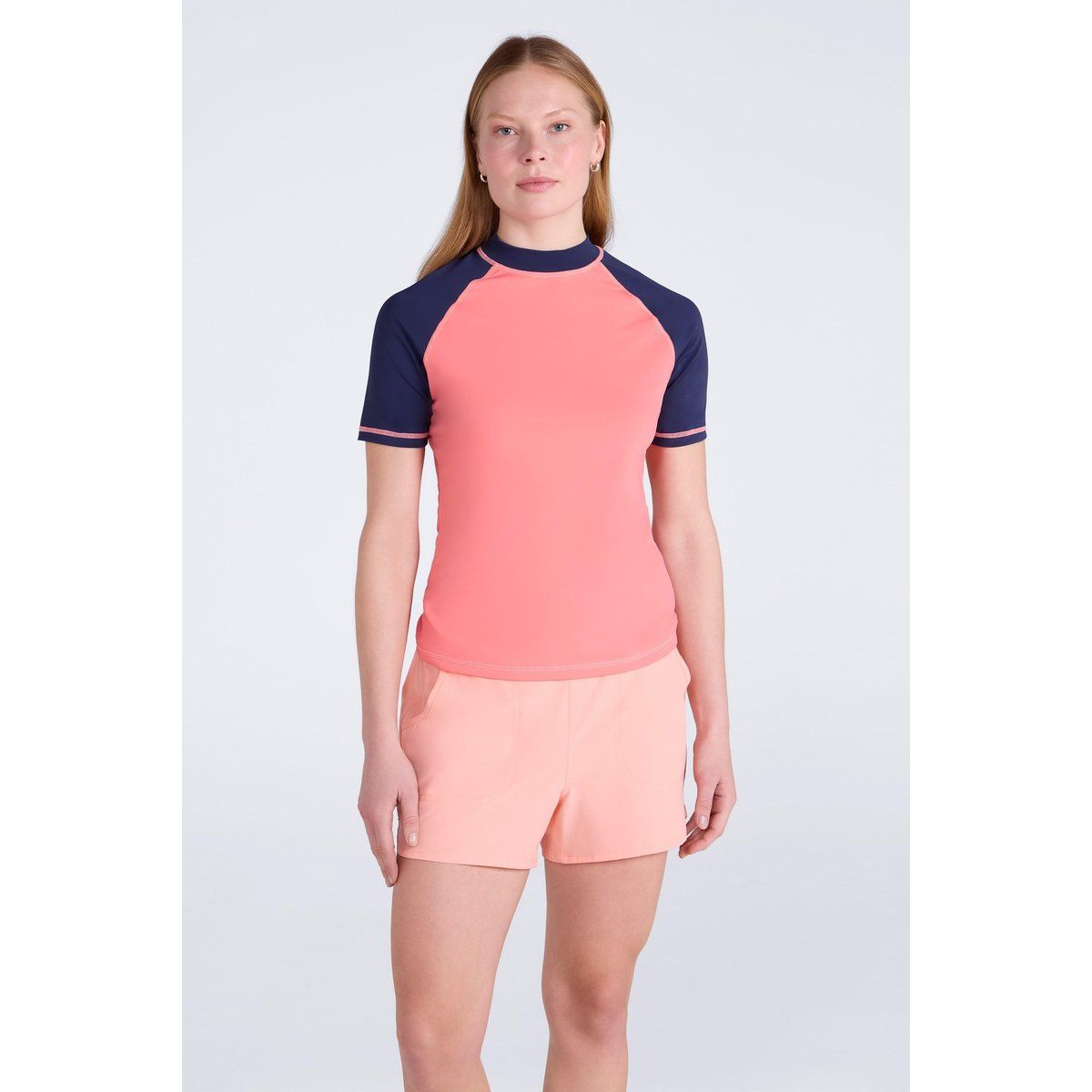 Kurzärmeliges Rashguard mit Kontrast