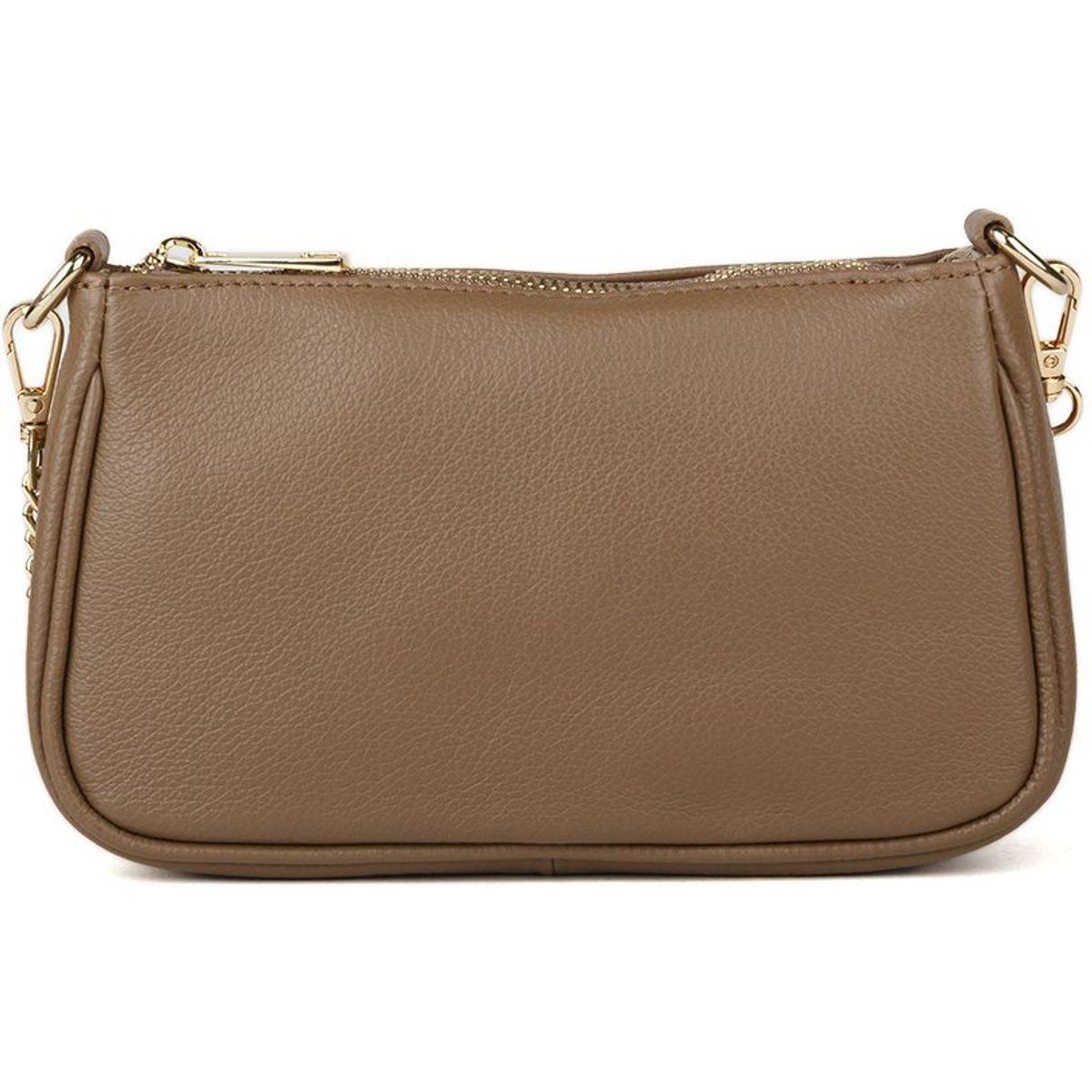 Elegante Baguette-Schultertasche aus Leder