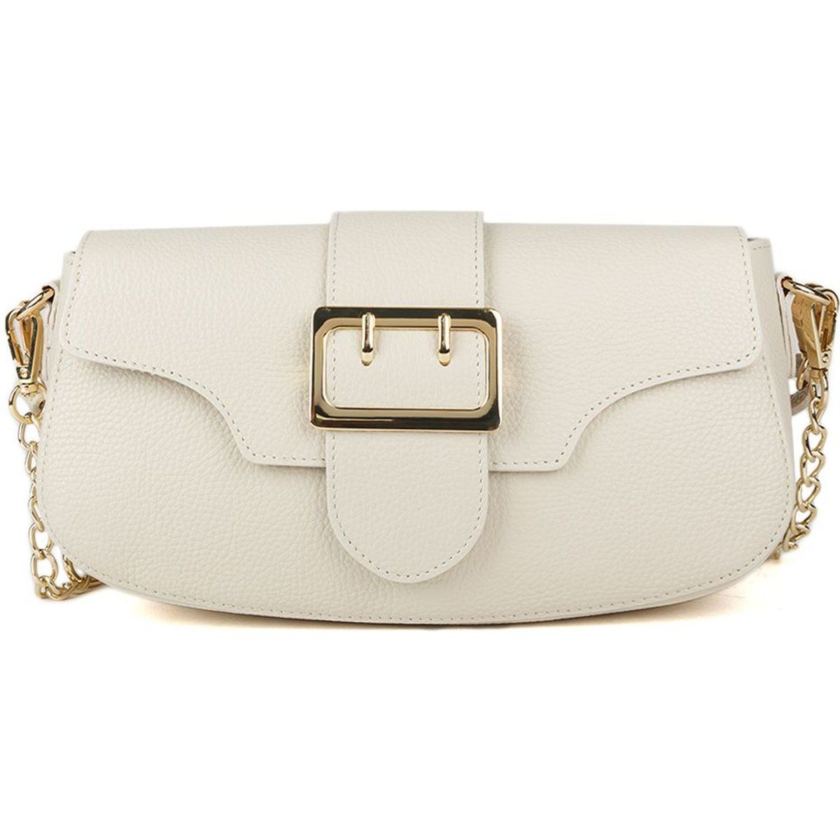 Elegante Leder-Schultertasche mit Schnalle