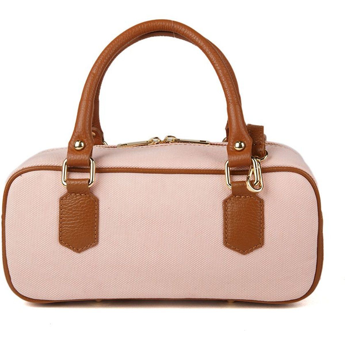 Elegante Barrel-Bag aus Canvas und Leder