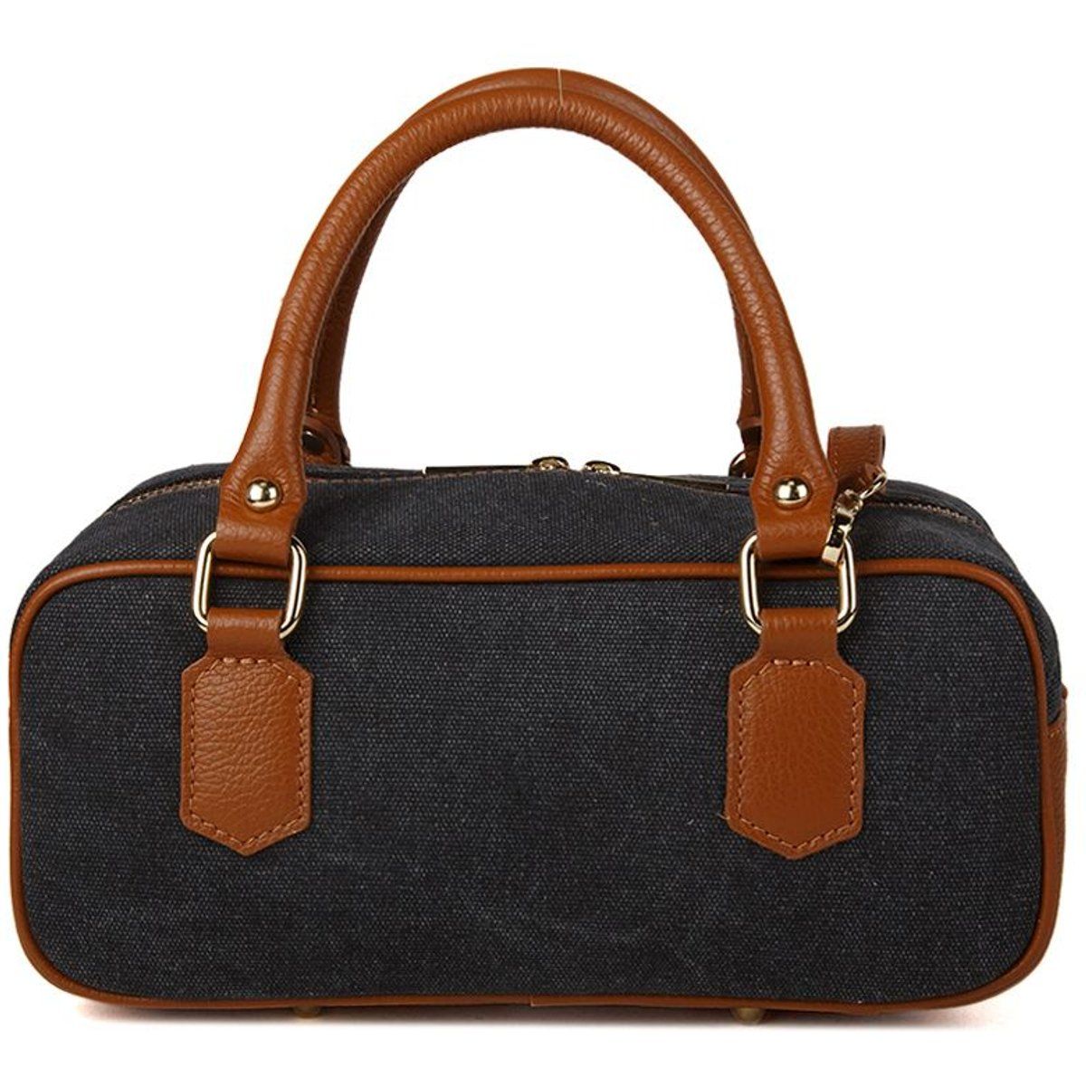 Strukturierte Bowling-Tasche mit Kontrastbesatz