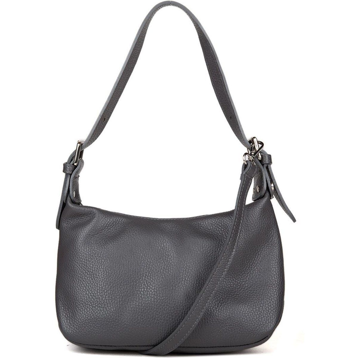 Minimalistische Schultertasche aus genarbtem Leder
