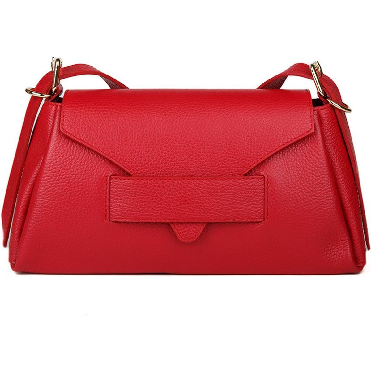 Elegante strukturierte Leder-Schultertasche