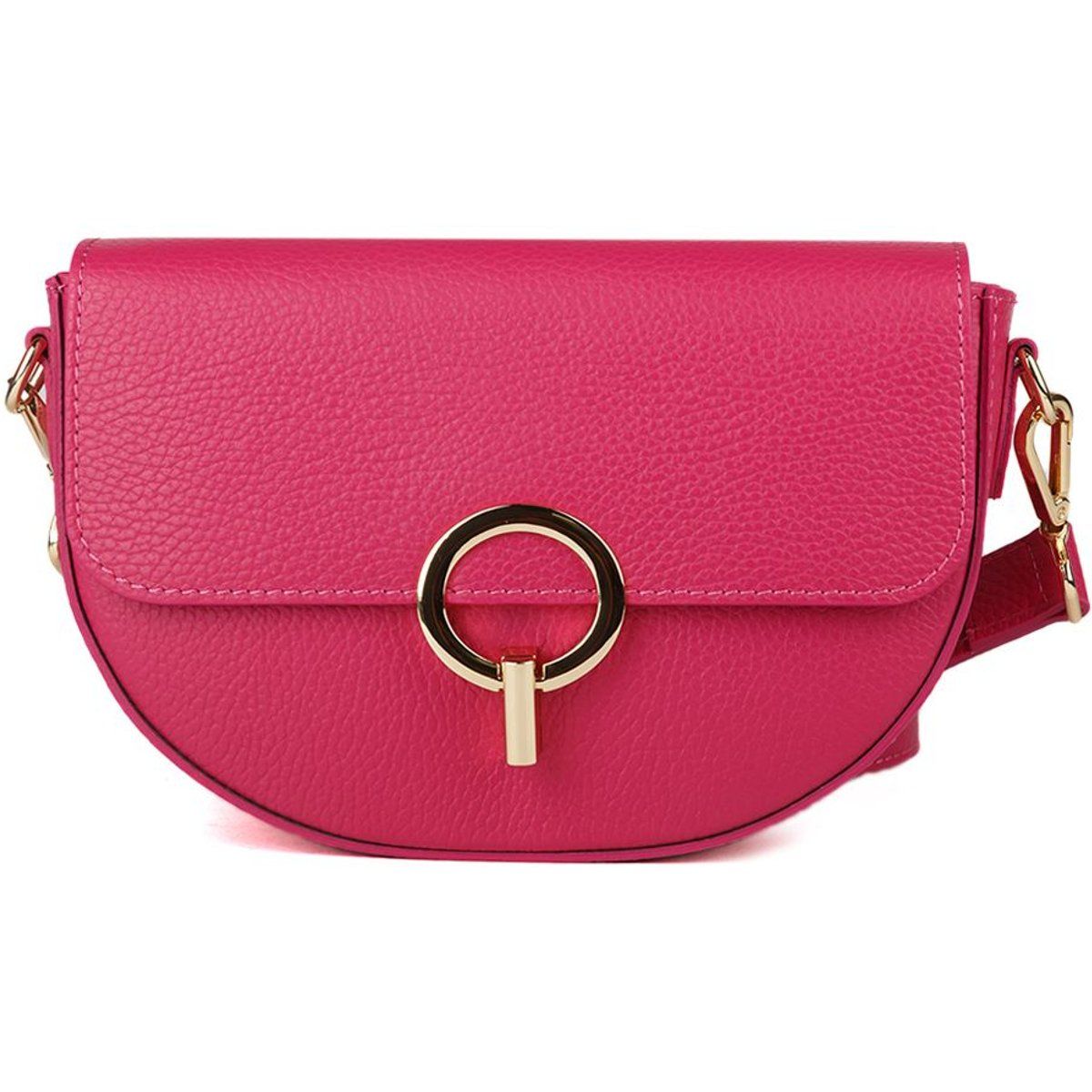 Halbrunde Satteltasche aus genarbtem Leder