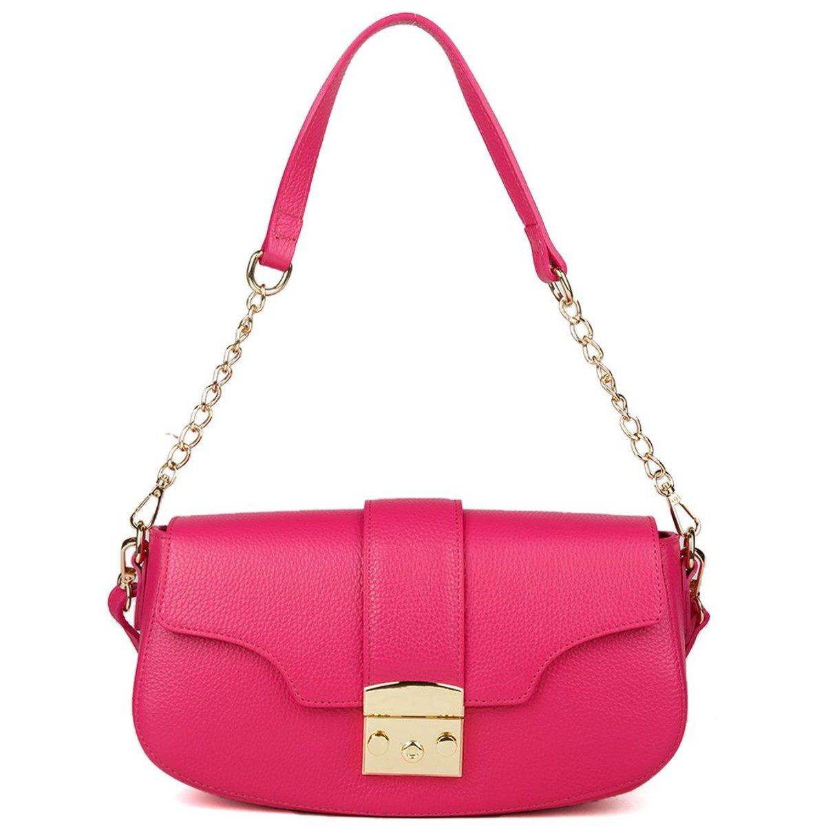Schicke Schultertasche aus genarbtem Leder