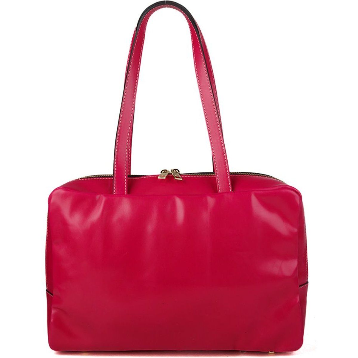 Elegante strukturierte Schultertasche aus Leder