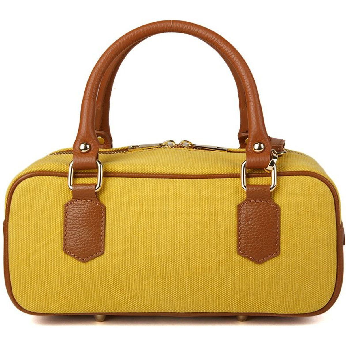 Strukturierte Leder-Henkeltasche