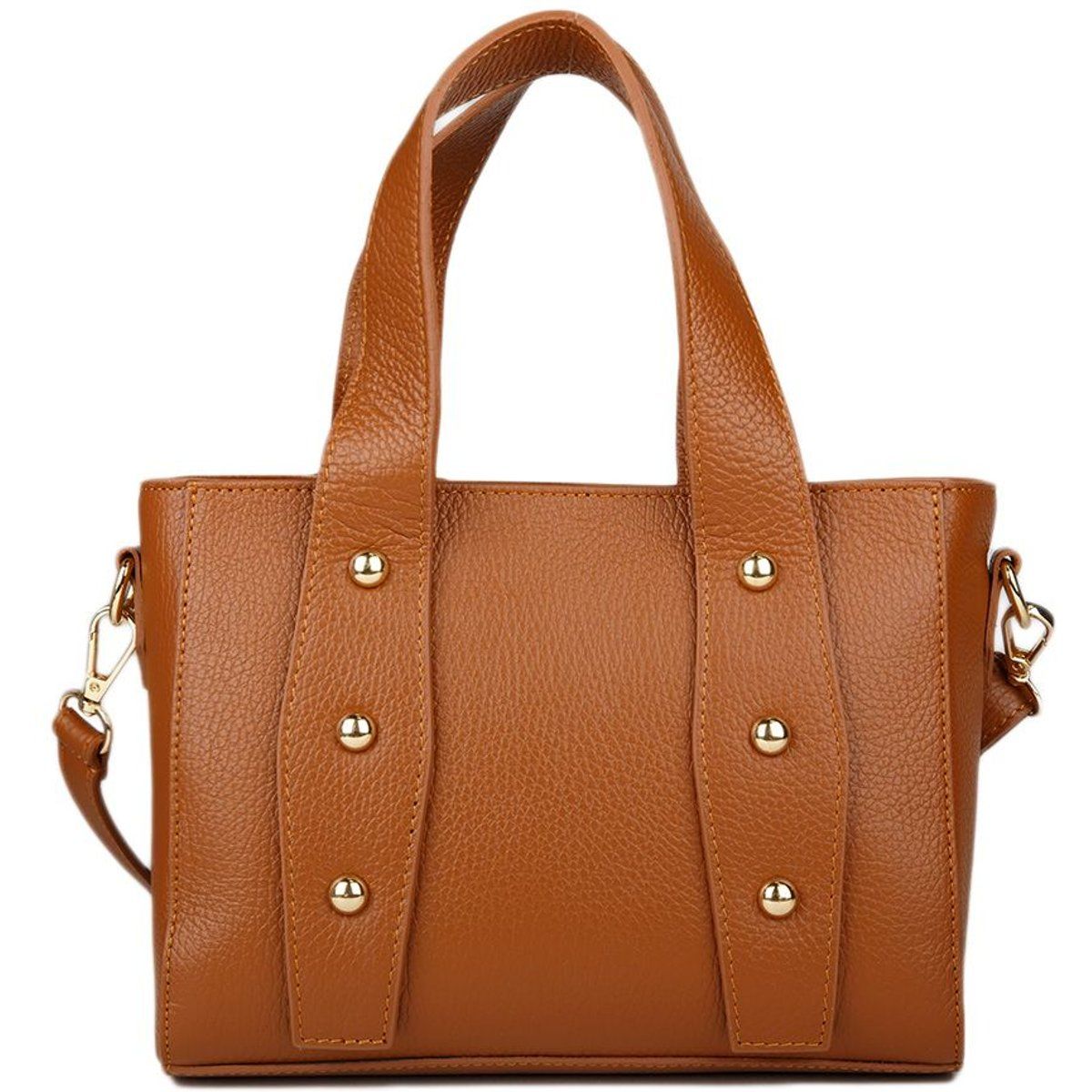 Elegante Lederhandtasche mit Nieten