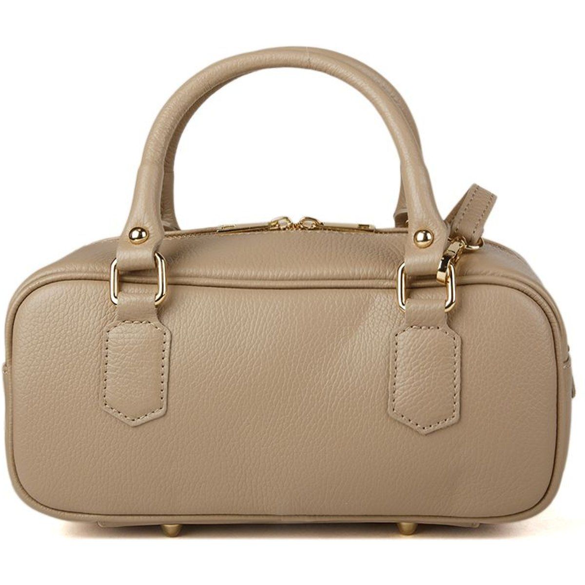 Kastenförmige Henkeltasche aus Leder