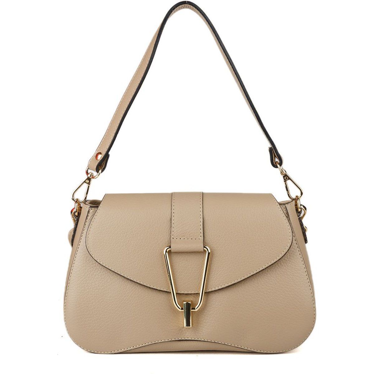 Elegante Leder-Schultertasche mit Klappe