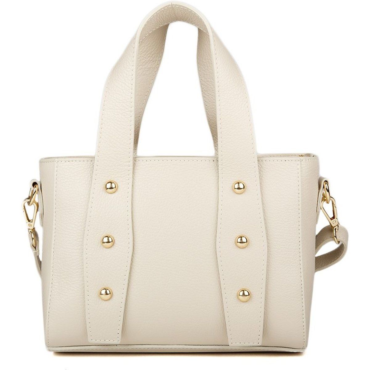 Mini-Tote-Tasche aus Leder mit Nieten