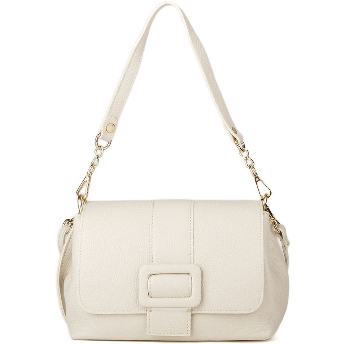 Elegante Schultertasche mit Überschlag aus Leder