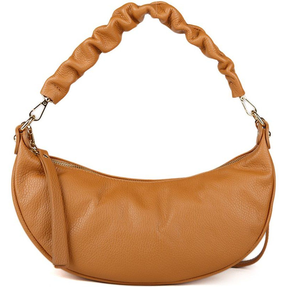 Halbmond-Schultertasche aus Leder