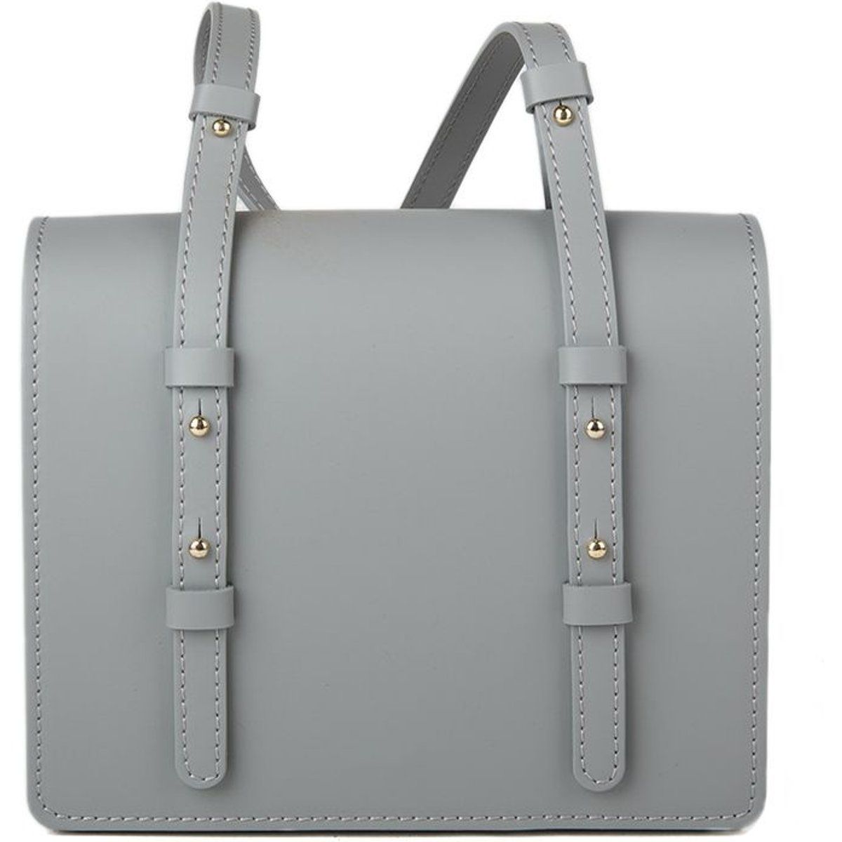 Strukturierte Ledertasche mit Nietendetail