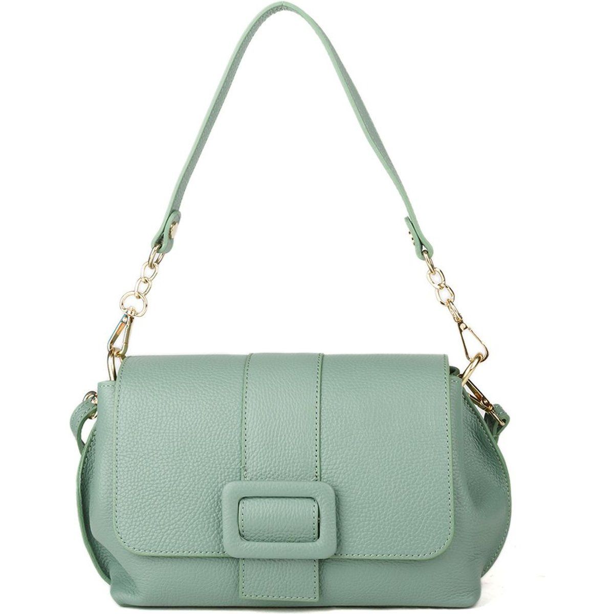Elegante Leder-Schultertasche mit Schnalle