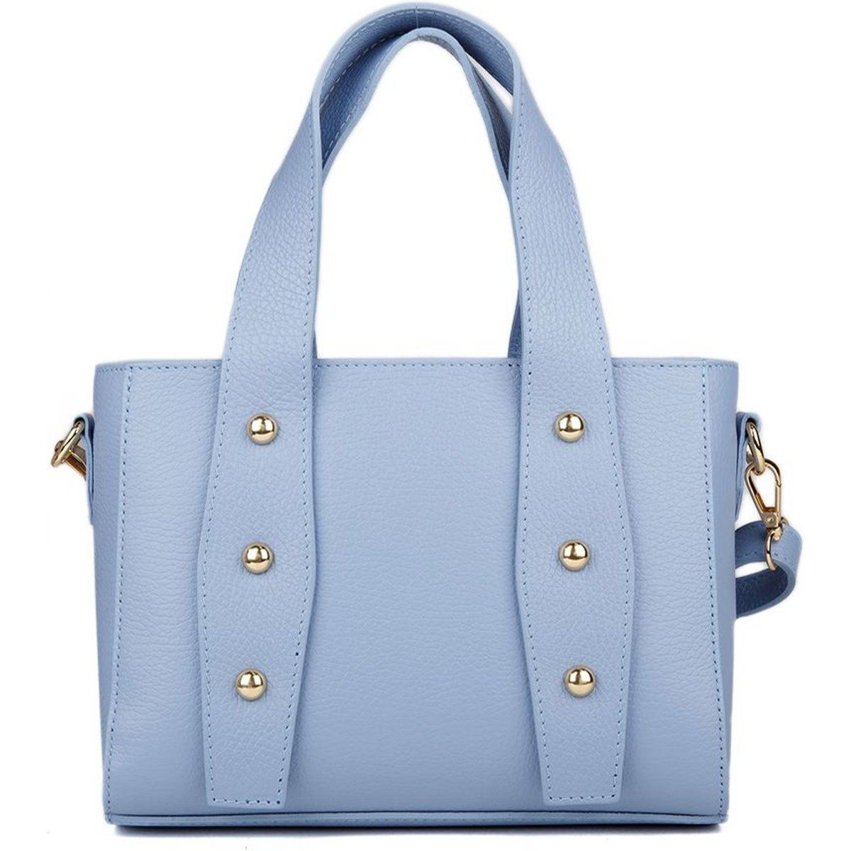 Lederhandtasche mit Nietenverzierung
