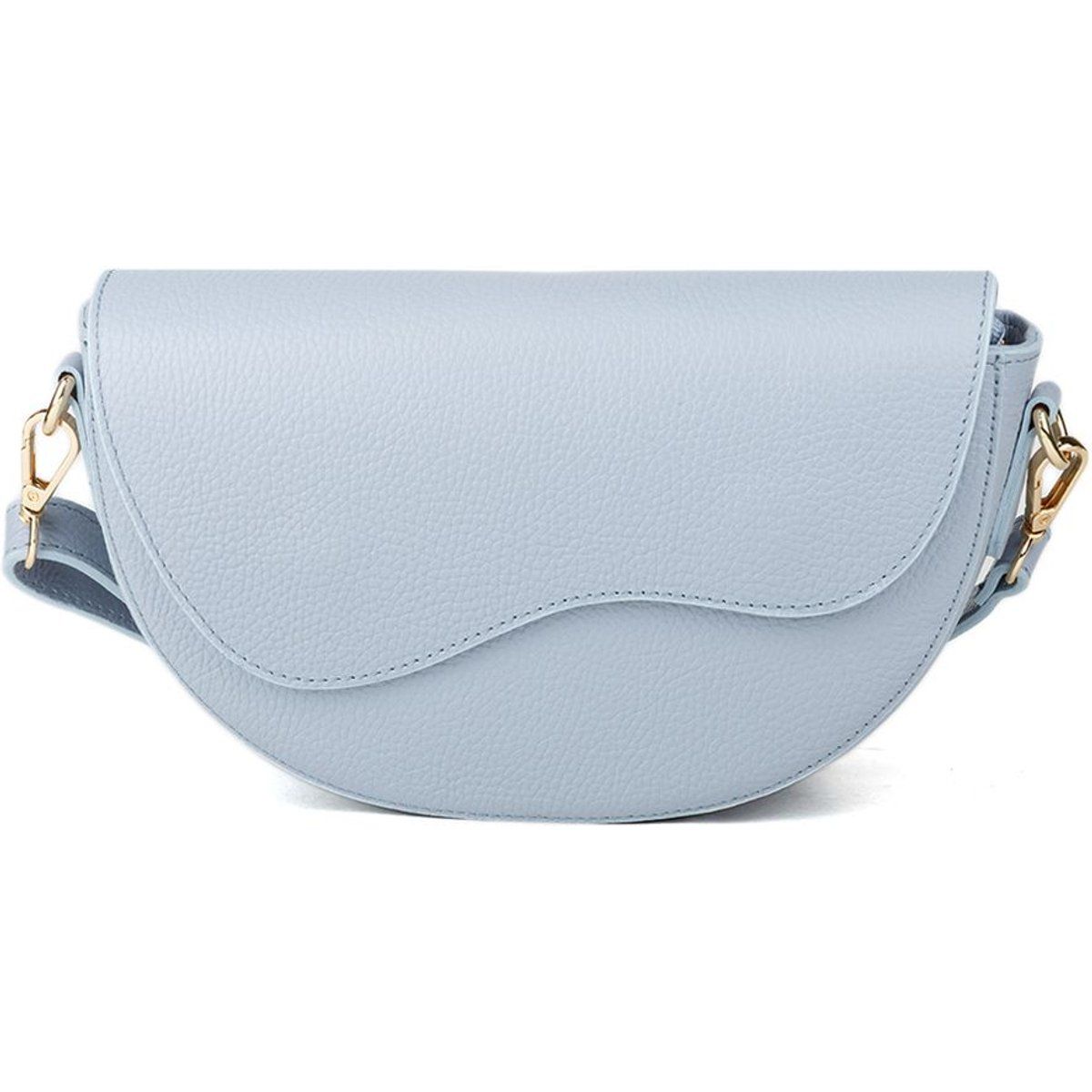 Halbmöndige Schultertasche aus genarbtem Leder