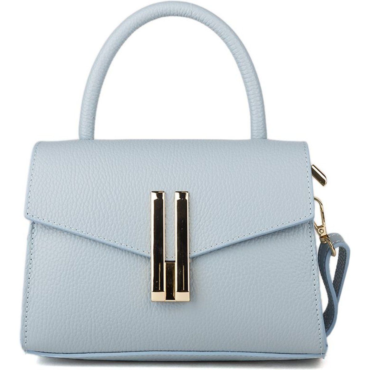 Elegante strukturierte Lederhandtasche mit Henkel