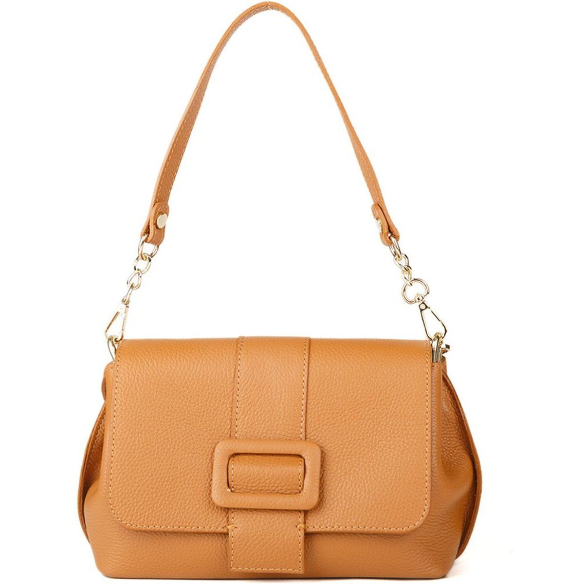 Elegante Schultertasche aus genarbtem Leder