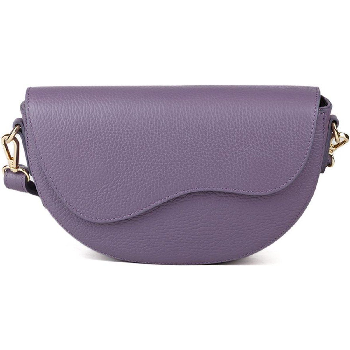 Halbrunde Satteltasche aus genarbtem Leder