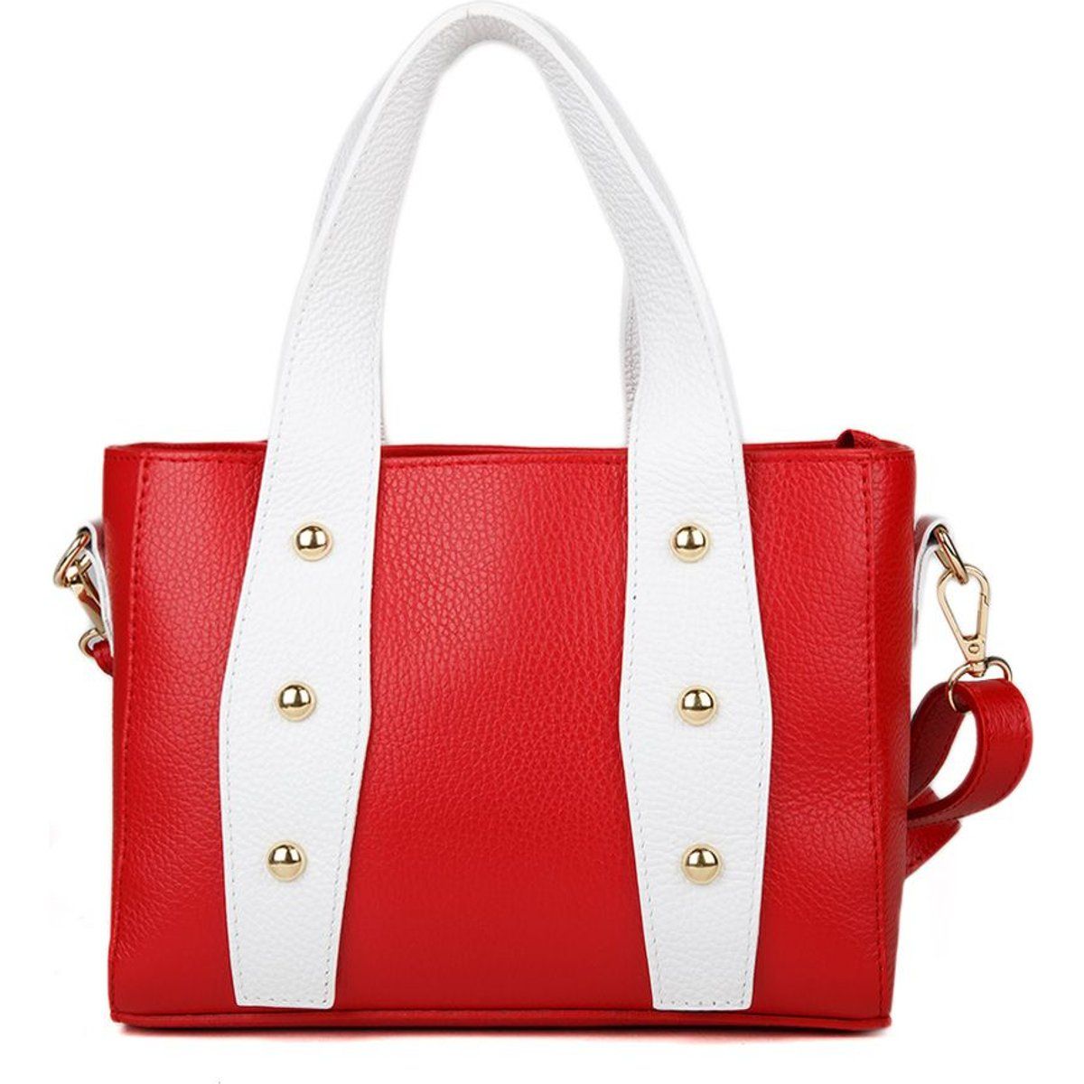 Strukturierte Handtasche mit Nieten