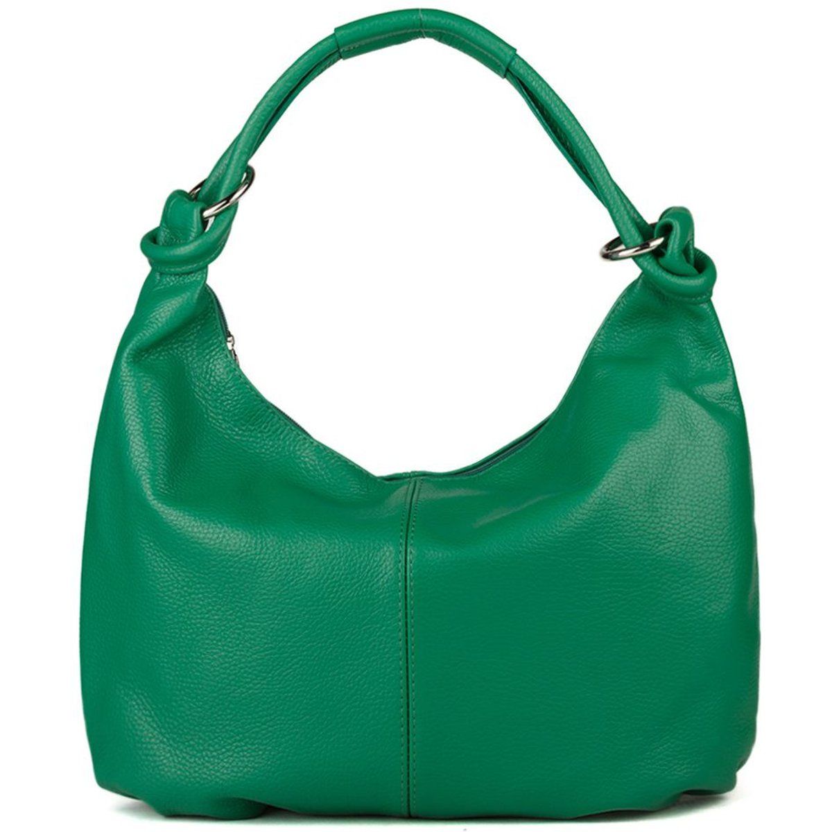 Schultertasche aus genarbtem Leder