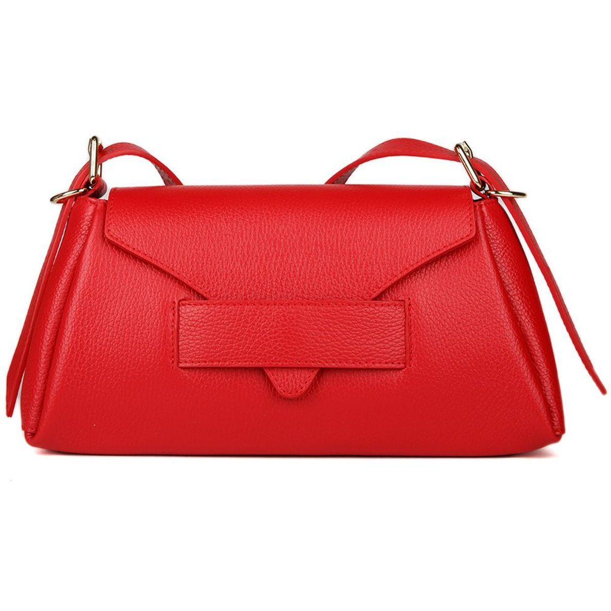 Geometrische Leder-Schultertasche im Kuvert-Stil