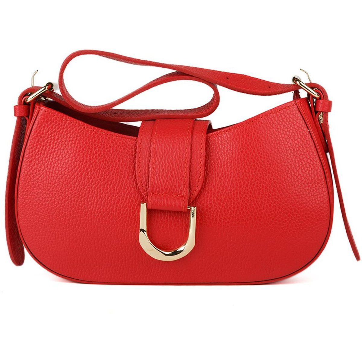 Halbmond-Schultertasche aus Leder