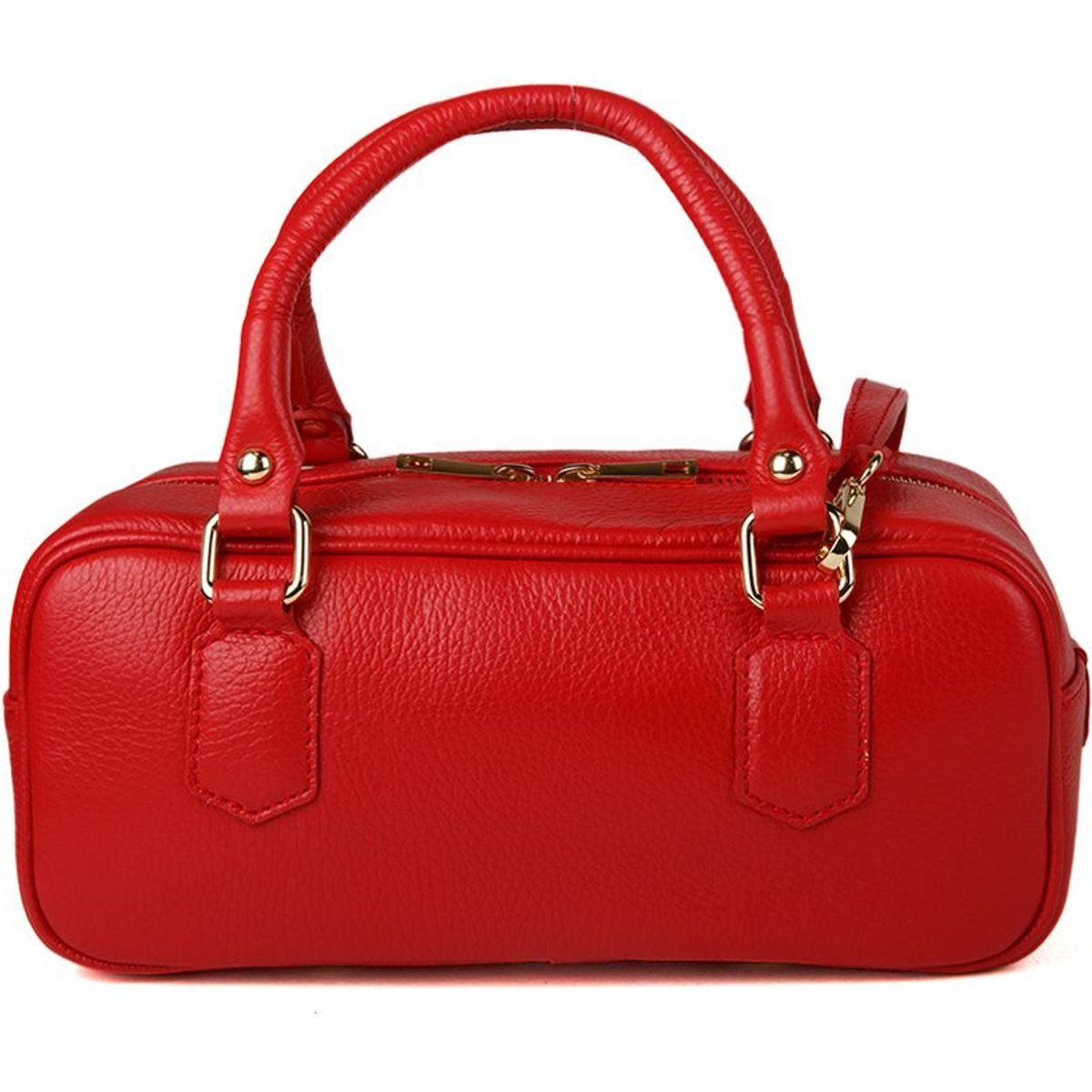 Klassische rote Leder-Bowler-Tasche
