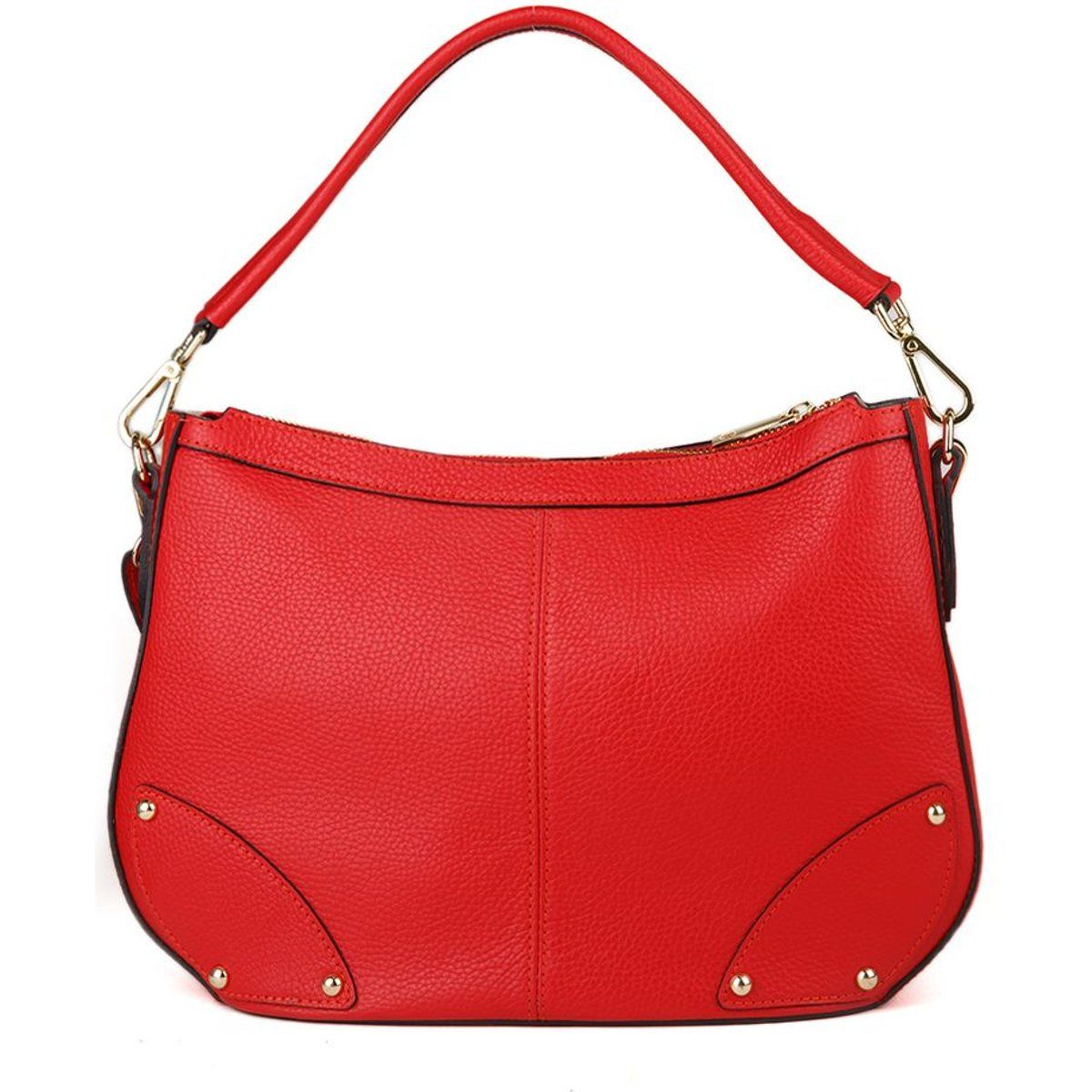 Genarbte geschwungene Schultertasche