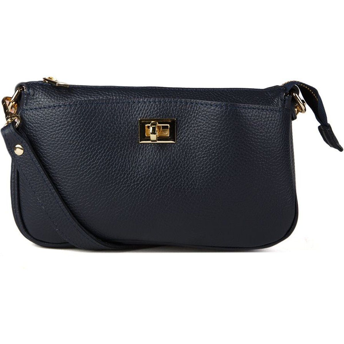 Gekörnte Leder-Schultertasche