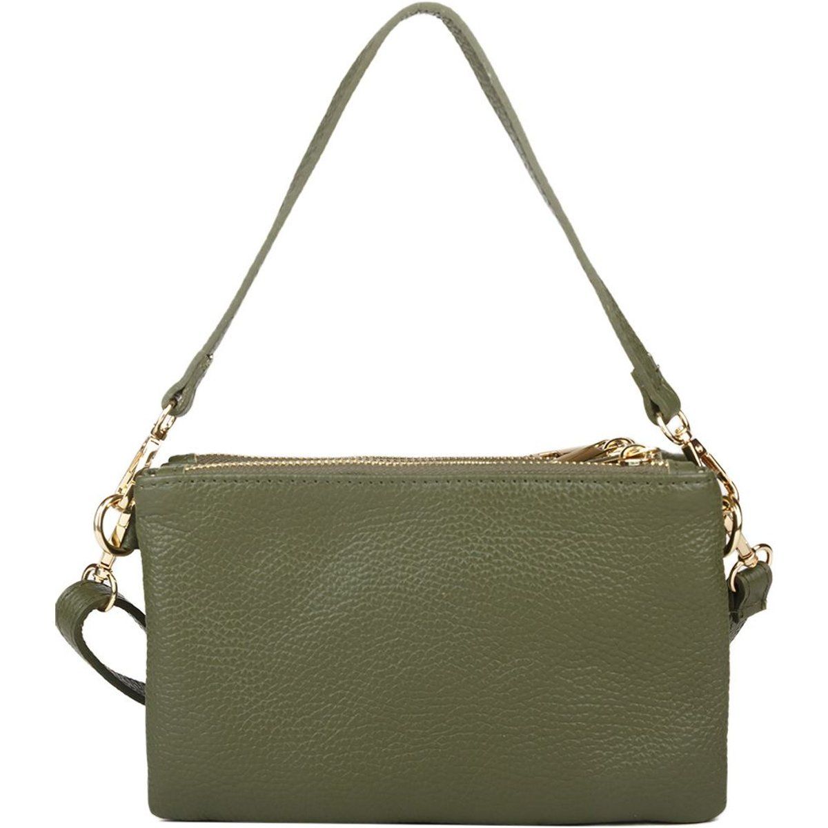 Kleine Schultertasche aus genarbtem Leder