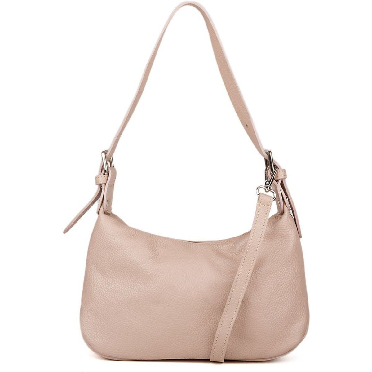 Elegante Schultertasche aus genarbtem Leder