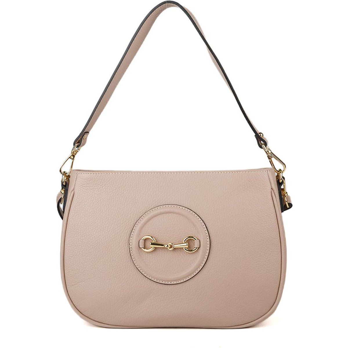 Elegante Leder-Schultertasche mit Horsebit