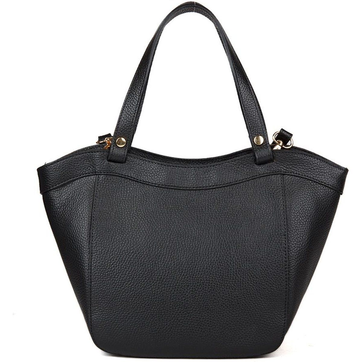 Trapeztasche aus genarbtem Leder