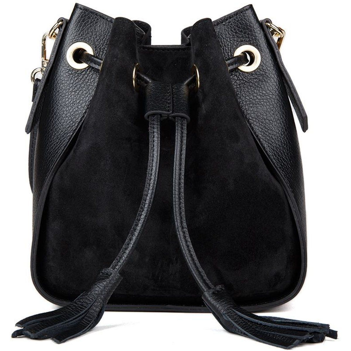 Elegante Beuteltasche mit Lederquasten